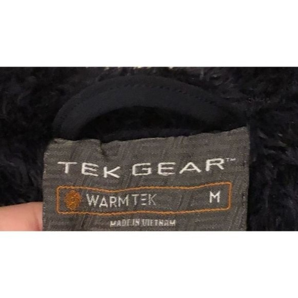 TEK GEAR Warm Tek Fur Lined Zip Up Casual Jacket Black & Gray Pink Details M EUC - Picture 7 of 8